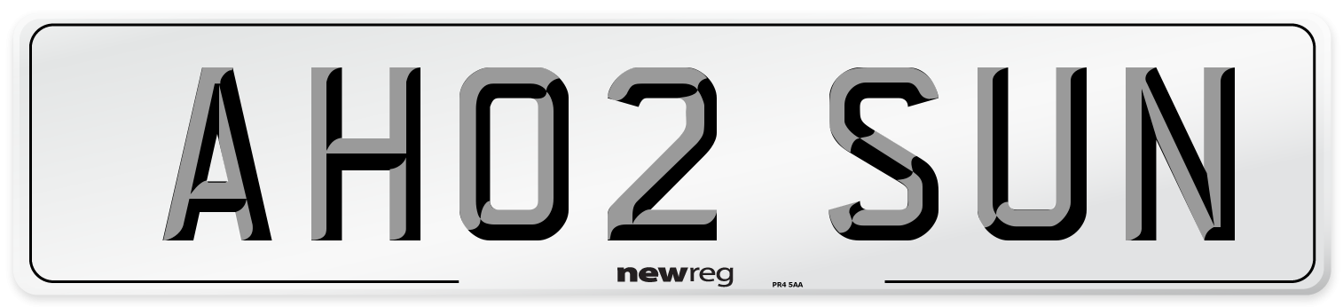 AH02 SUN Number Plate from New Reg